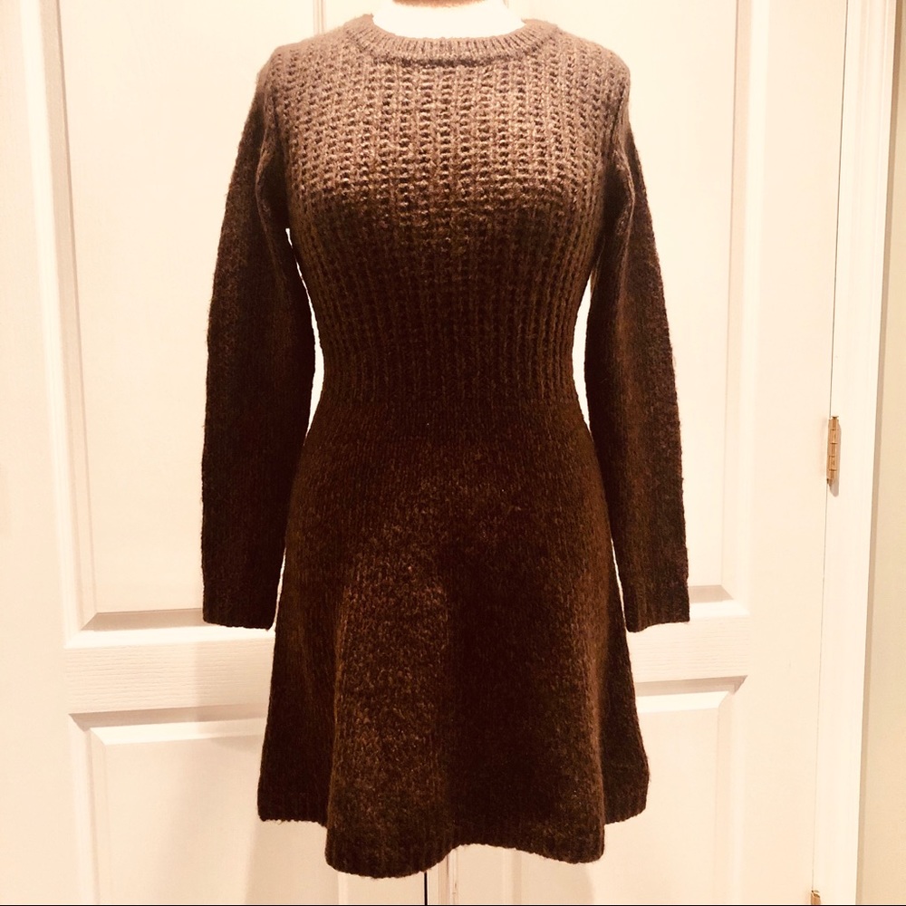 Long Sleeve Brown New Sweater Dress